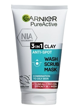 Garnier Pure Active Cleanser 3in1 Clay Wash 50ml
