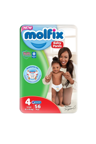 Molfix Baby Pants Jumbo Size 4 Large (9.1-15kg) 56`s