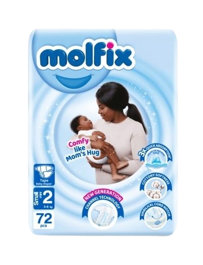 Molfix  Baby Diapers Jumbo Size 2 Small (3-6kg) 72`s